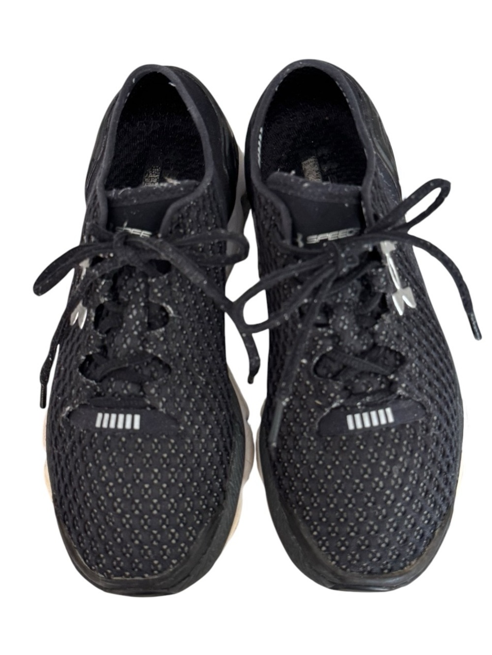 Under Armour SpeedForm Gemini Charged running shoes in Black/Metallic Silver